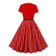 thumbnail image 4 of Vestido de Manga Corta para las Mujeres, Cuello de Tripulación Casual Empalme Vestido de Ocio de Color Sólido con Longitud Normal para el Uso Diario de Verano, Faldas Cortas para las Mujeres, 4 of 4