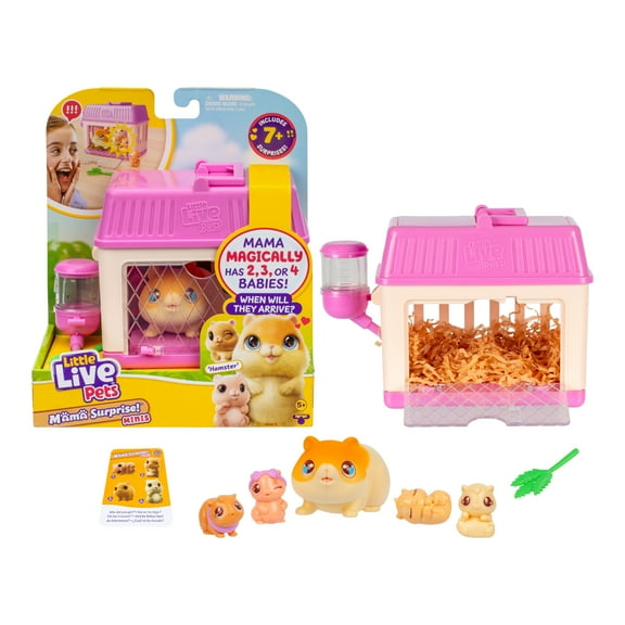 Little Live Pets Mama Surprise Minis. Feed and Nurture a Lil' Hamster Inside Their Hutch, Ages 5 