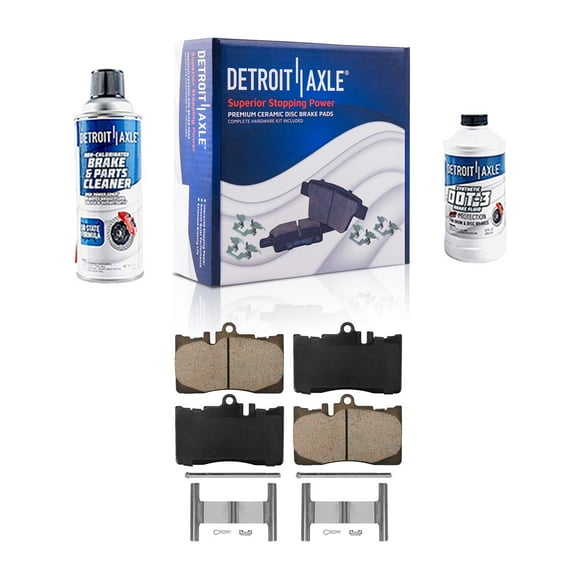 Detroit Axle - Front Ceramic Brake Pads with Hardware Set Replacement for 2001 2002 2003 2004 2005 2006 LEXUS LS430