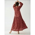 thumbnail image 6 of Printed V-Neck Maxi Dress with Buttons, 6 of 6