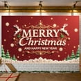 thumbnail image 4 of Gold Theme Christmas Banner Red Background New Year Banner Glitter Design Festive Holiday Banner for Christmas Party New Year Celebration Home Decor, 4 of 9