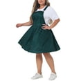 thumbnail image 4 of Agnes Orinda Women's Plus Size St. Patrick's Day Elegant Chic Plaid Overalls Fashionable Midi Skirts 2X Green, 4 of 6