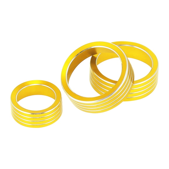 3 Piezas Dorado Tono Coche Aire Acondicionado Clima Control Anillo Perilla Adorno Cubierta Decoración