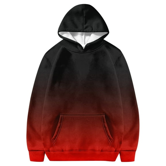 JIAYUE Girls Sweatshirt Autumn Winter Gradient Color Long Sleeve Pocket Sports Casual Hooded Breathable Children Tops