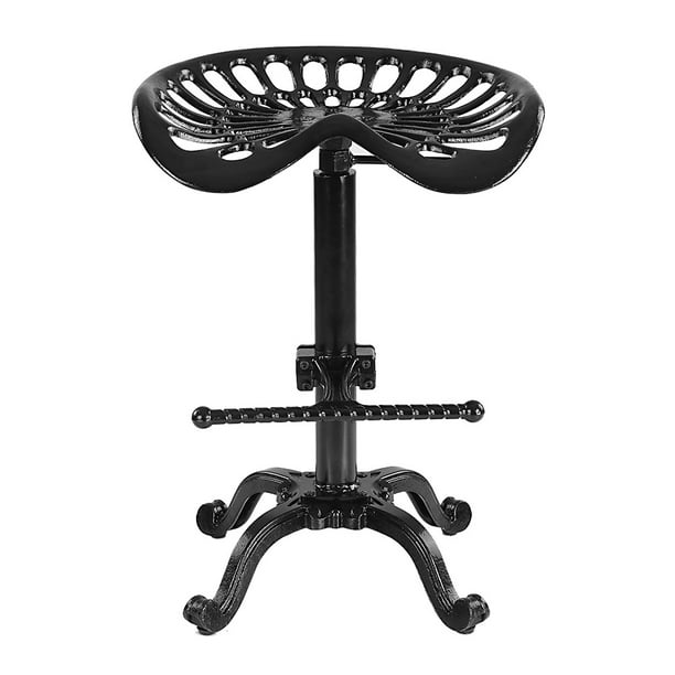 iKayaa Industrial Style Cast Iron Tractor Seat Bar Stool Adjustable
