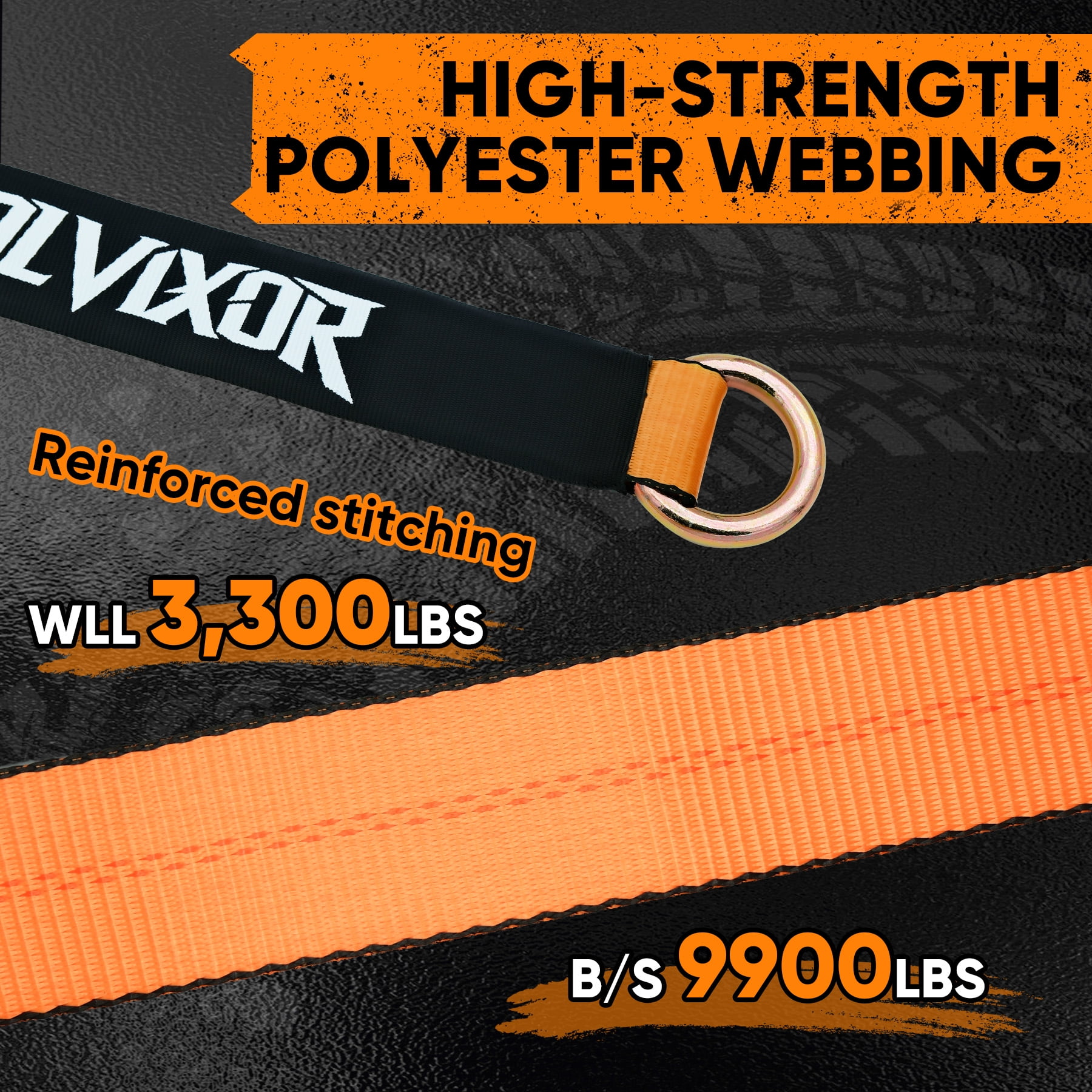 4 Pack Car Tie Down Straps for Trailers 2" x 96" - 9900LBS Break Strength - Tire Ratchet Straps with J Finger Hooks for Hauling UTV, SUV, Truck, Any Cars