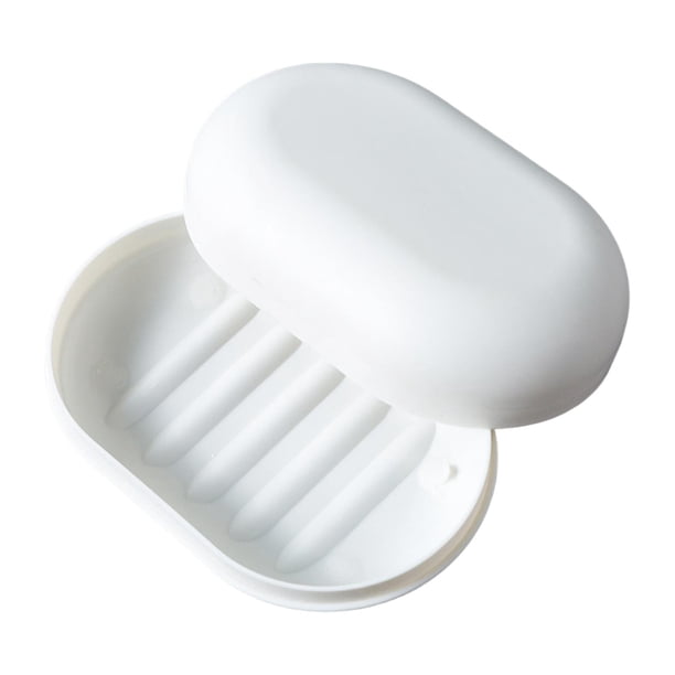 Contenedor de jabón de viaje Jabonera portátil Jabonera con tapa Jabonera para Blanco