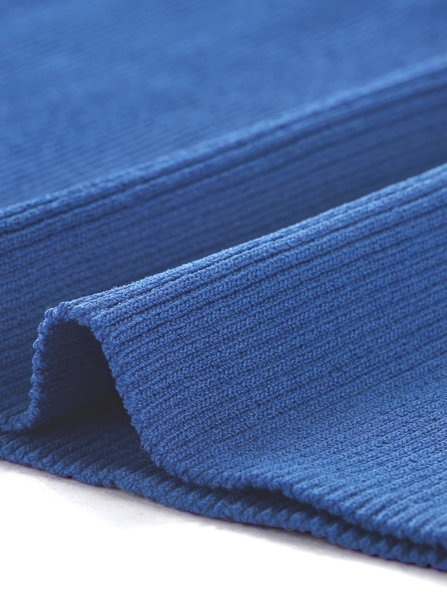 DARING DIVA Women's Ruffle Sleeves Pullover Knit Turtleneck Sweater XL Blue