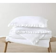 thumbnail image 4 of Chezmoi Collection Nora 3-Piece White Ruffled Edge Trim Microfiber Comforter Set, Oversized King Size, 4 of 7