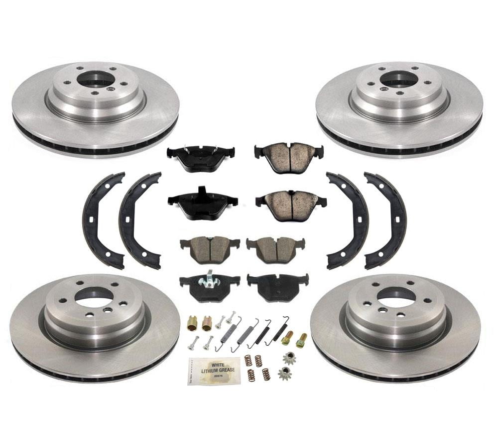 Front Rear Rotors Brake Pads Shoes Spring Kit for BMW X1 3.0L Xdrive