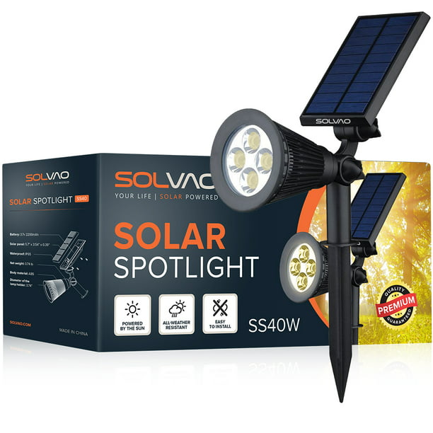 SOLVAO Solar - Ultra Waterproof, Outdoor LED Spot (Warm White) - Walmart.com