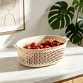 thumbnail image 4 of YardChic Plastic Food Strainer, Single Layer Deepened Thick Drain Basket, Fast Draining Holes Sturdy Multifunctional Washing Organizer for Fruits, Vegetables, Pasta, Kitchen, 4 of 6