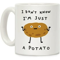 LookHUMAN I'm Just a Potato Coffee Mug - Funny Coffee Mugs Adult Humor, Double-Sided Print Ceramic Coffee Cups as Potato Lovers Gifts, Dishwasher Safe Novelty Coffee Mugs for Women & Men, 11oz