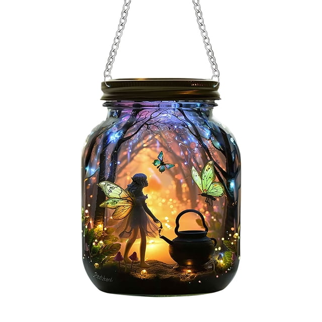 WLOELOEW Wishing Bottle Outdoor Hanging Pendant Window Decor Acrylic Fantasy Design For Garden Patio Home Decoration Hanging Ornament In Style C Wishing Bottle C