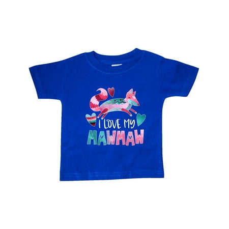 

Inktastic I Love My Mawmaw Pink and Blue Fox with Hearts Gift Baby Boy or Baby Girl T-Shirt