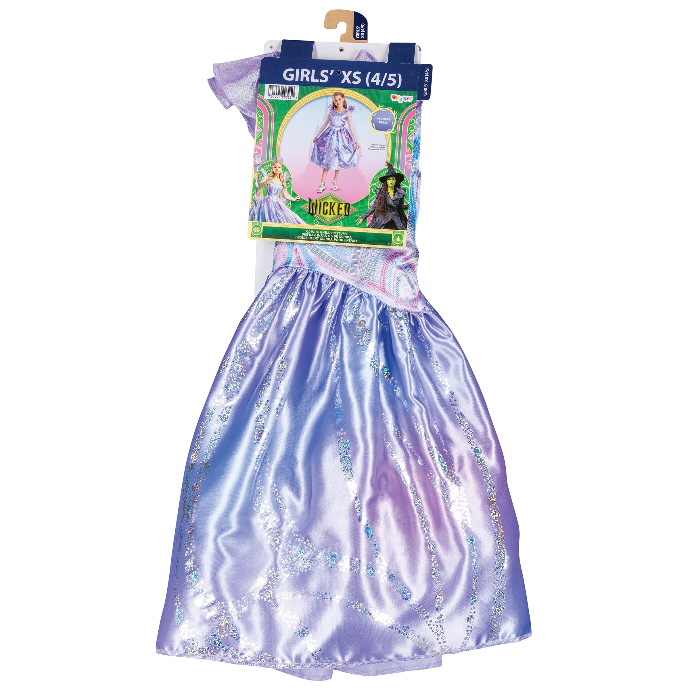 NBC Universal Wicked Glinda For Good Halloween Costume for Children, Girls Size XS (4/5), by Disguise