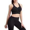 thumbnail image 4 of Hanerdun Women Front Zipper Workout Bras Female Cross Back Yoga Bra Black S, 4 of 5