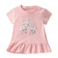 thumbnail image 1 of FhsagQ Robe pour Filles Robe de Danse pour Enfants Jupe Portefeuille Extensible à Sequins Jupe Jupe Robes de Pâques pour Filles 4T-5T Robes pour Filles 5T Argent 2-10ans, 1 of 1