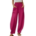 thumbnail image 1 of Pantalon Large Décontracté pour Femmes avec Poches - Léger, Respirant, Polyester, Adapté à Plusieurs Saisons, 1 of 4