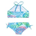 thumbnail image 2 of 2Pcs Kids Girl Tie Dye Bikini Set Fish Scale Ruffle Halter Swimsuit Toddler One Shoulder Bathing Suit Summer Outfits Set, 2 of 6