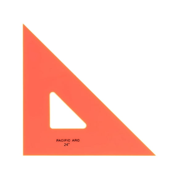 Pacific Arc Drafting Triangle, 24-inch, 45/90 Degrees, Fluorescent Orange