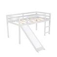 thumbnail image 3 of Canddidliike Twin Size Wood Loft Bed with Slide & Ladder - White, 3 of 8