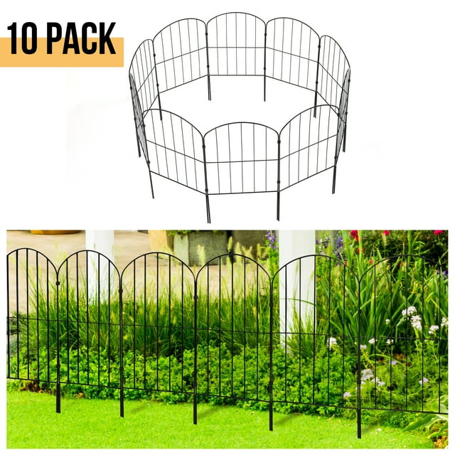 NEX Decorative Garden Fence 10 Pack Garden Metal Fence Panel Border for Yard Decor