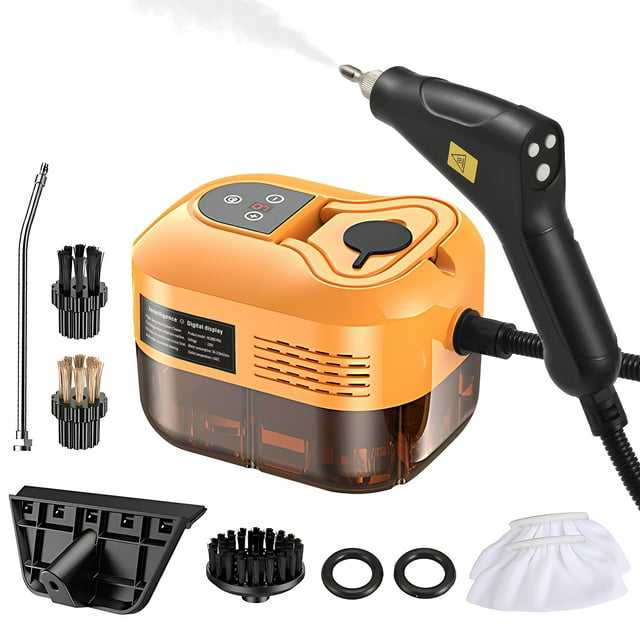 Handheld Multi-surface Steam Cleaner with 6pcs Accessories Touch Screen 6 Levels Adjustable 105℃/221℉ Deep Cleaning Steamer for Sofa Window Glass Kitchen Laundry Car
