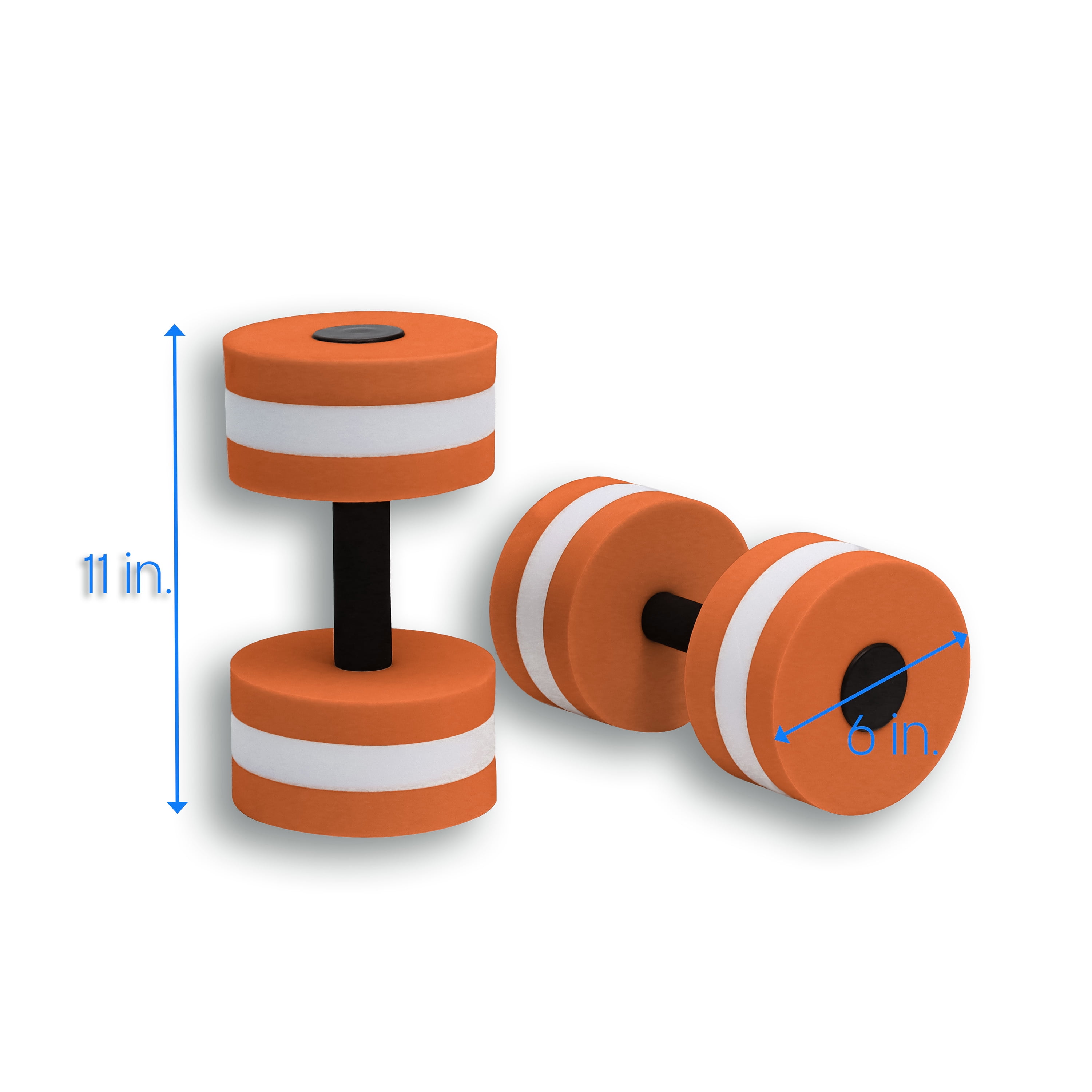 Trademark Innovations Aquatic Foam Exercise Dumbbells For Water Aerobics (Set of 2, Orange)