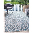thumbnail image 2 of Unique Loom Outdoor Safari Leopard Design Rug 7' x 10' Rectangle Teal/Light Gray, 2 of 2