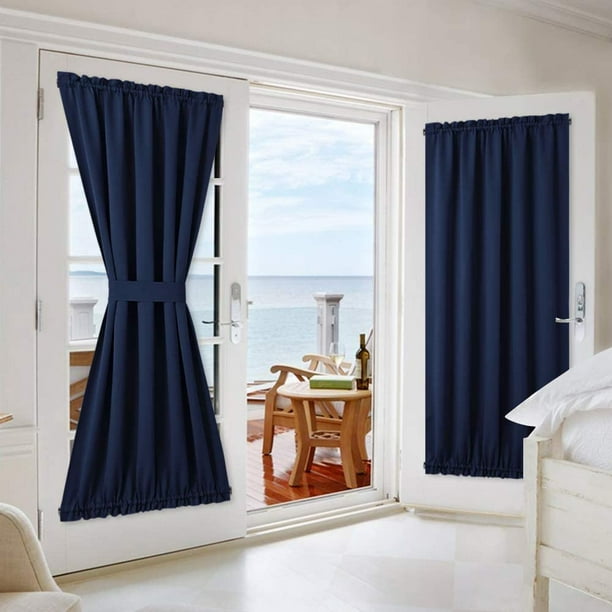 Blackout Front Door Curtain Grey Curtains Thermal Insulated Sidelight French Privacy Panels For Window Living Room Sliding 25w By 72l Inches 1 Panel Com Blackout Front Door Curtain Grey, Living Room Sliding Door Curtains