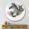 thumbnail image 2 of Designart 'Ancient Kangaroo' Farmhouse Circle Metal Wall Art 36x36 - Disc of 36, 2 of 5