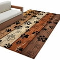 thumbnail image 2 of Burnt Orange Dog Paws 3x5 Area Rugs, Farmhouse Vintage Modern Brown Wood Non-Skid Rubber Backing Large Rectangle Rugs - Living Room Bedroom Home Office, Indoor Floor Mat Carpets Washable Rug, 2 of 9