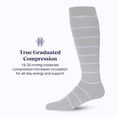 thumbnail image 4 of Comrad Nylon Knee High Socks - 15-20mmHg Graduated Compression Socks, (Medium, Heather/White) - Soft & Breathable Support Socks for Men, Pregnant Women, Nurses, Home, Work, & Travel, 4 of 6