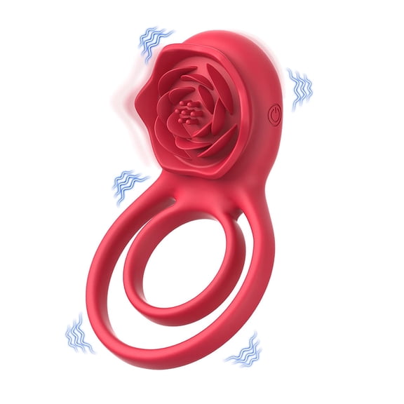 Ring Vibrator, Adult Sex Toys for Men, G Spot Vibrator, Rose Sex Toy with 10 Vibrations for Couples