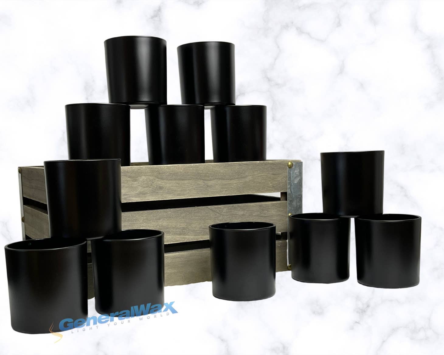 9.5 oz. Monticiano Matte Black Empty Candle Jar candle vessels for DIY candle-making projects (Box of 48)