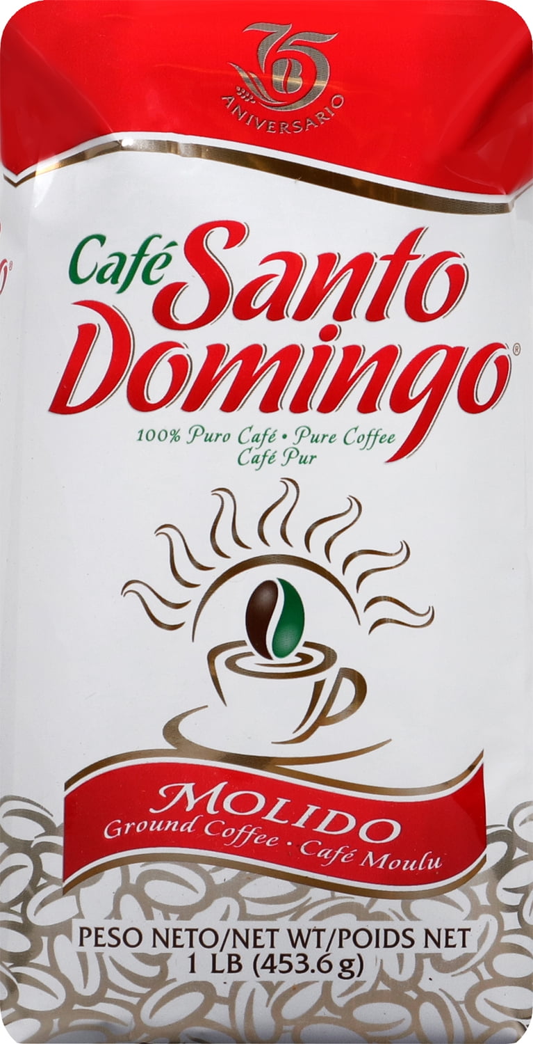 (2 pack) Cafe Santo Domingo Dominican Ground Coffee, 1 lb Bag