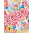 thumbnail image 6 of Bagilaanoe Toddler Baby Girl One-Piece Swimsuit Print Long Sleeve Zipper Rashguard Swimwear 6M 12M 18M 24m 3t Kids Ruffle Bathing Suit, 6 of 8