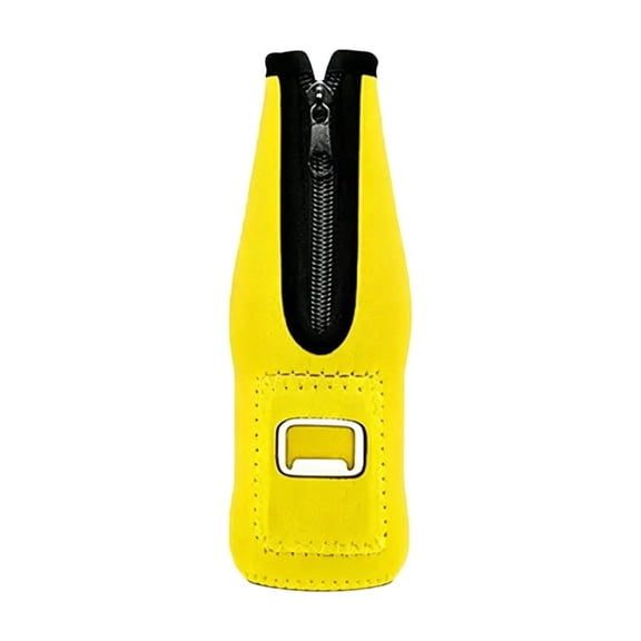 LOWLHOME Beer Bottle Insulators Sleeves, Zip-up Neoprene Insulated Bottle Jacket with Bottle Opener, Built-in 12oz Standard Beer Bottles Covers