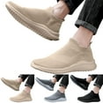 thumbnail image 5 of Men's Jogging Shoes Lightweight Laceless Tennis Shoes Breathable Non-S𝗅ip Knit Sneakers Wide Width Casual Workout Shoes Comfortable S𝗅ip On Sport Shoes, 5 of 9
