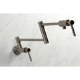 thumbnail image 4 of Kingston Brass KS4108DL Concord Two-Handle 1-Hole Wall Mount Pot Filler Faucet in Brushed Nickel, 4 of 8