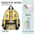 thumbnail image 5 of Cat Head and Bowtie Yellow Pattern Cute School Backpack Bag for School with Padded Back and Adjustable Shoulder Straps 15.25"x11.5"x5.25", 5 of 5