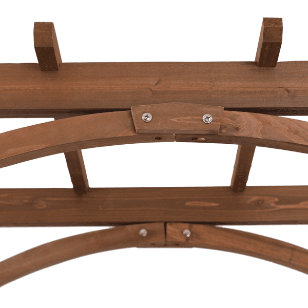 Alvantor Dark Brown Wooden Garden Arbor, 85 in H Flat Top Fir Wood