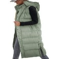 thumbnail image 2 of Women Long Winter Jacket  Sleeveless Hooded Zipper Closure Puffy Vest, 2 of 4