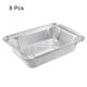 thumbnail image 3 of 8.3" x 6.3" Aluminio Papel Sartenes, 37oz Desechables Bandejas Contenedores para Cocina Asar Hornear Cocinar 8uds, 3 of 5