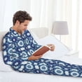 thumbnail image 5 of Bingfone Men's Pajama Set 2 Piece Loungewear PJs, Long Sleeve with Pajama Pants-Vintage Blue, 5 of 7
