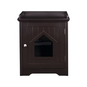 PAWLAND Decorative Cat House,Cat Home, Indoor Pet Crate - Litter Box Enclosure