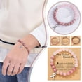 thumbnail image 4 of QHUDLV ZXCVWWE Breast Cancer Awareness Bracelets,Pink Rhinestone Ribbon Charm Beads Bracelet, Inspirational Encouragement Gifts Natural Stone Bead Ribbon Charm Bracelet for Women Girls, 4 of 5