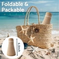 thumbnail image 5 of Pakyozj Sun Hats for Women Wide Brim Roll-Up Beach Ponytail Hat Packable Foldable Travel Straw Visor, 5 of 7