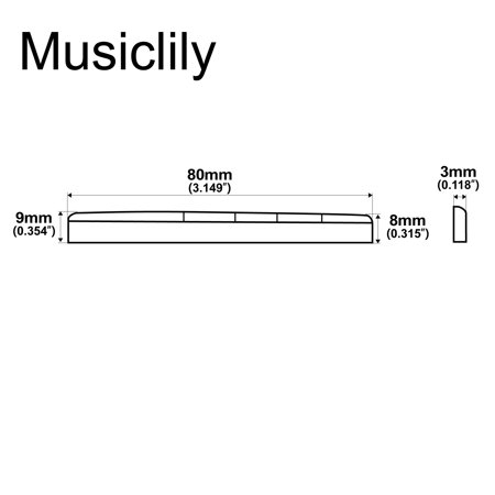 Musiclily 牛骨サドルクラシックギター用ボーンサドル DJ-08 80x3x9mm(2個入)